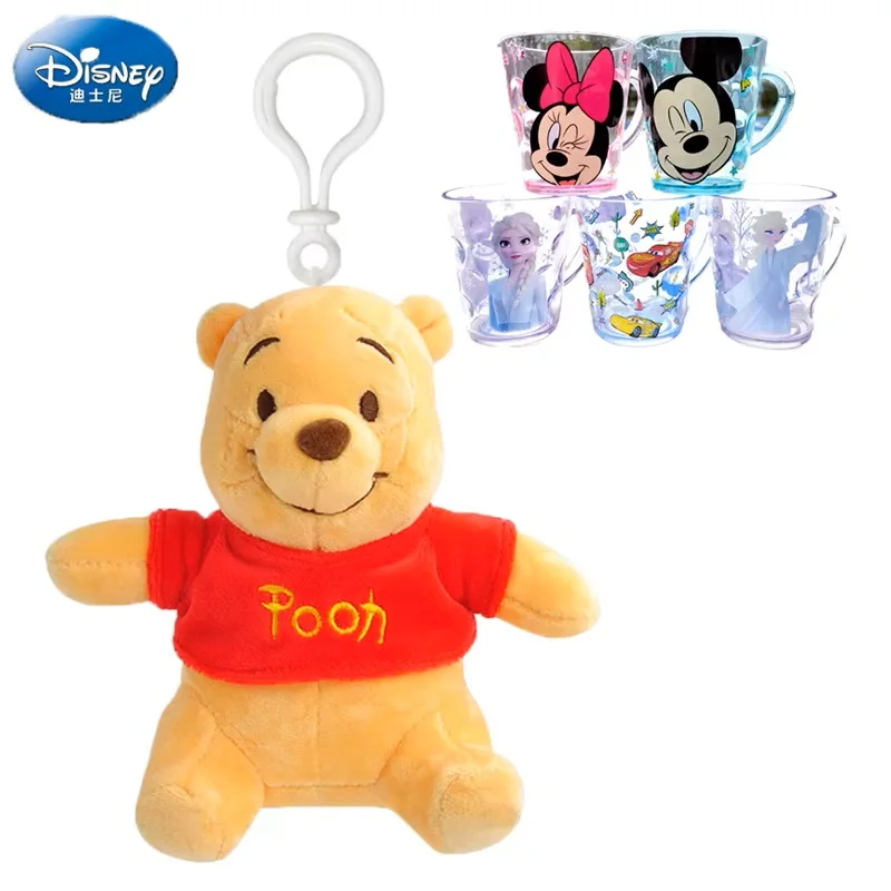 Genuine Disney Winnie the Pooh Stitch Plush Toy Mickey Minnie Mouse Cartoon Anime Frozen Elsa Kawaii Cartoon Cups Kids Gift