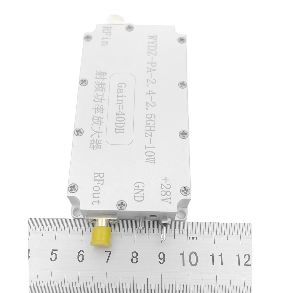 WYDZ-PA-2.4G-10W RF Power Amplifier 2.4GHz Output 10W Gain 40dB with SMA Female Connector & External Heat Sink