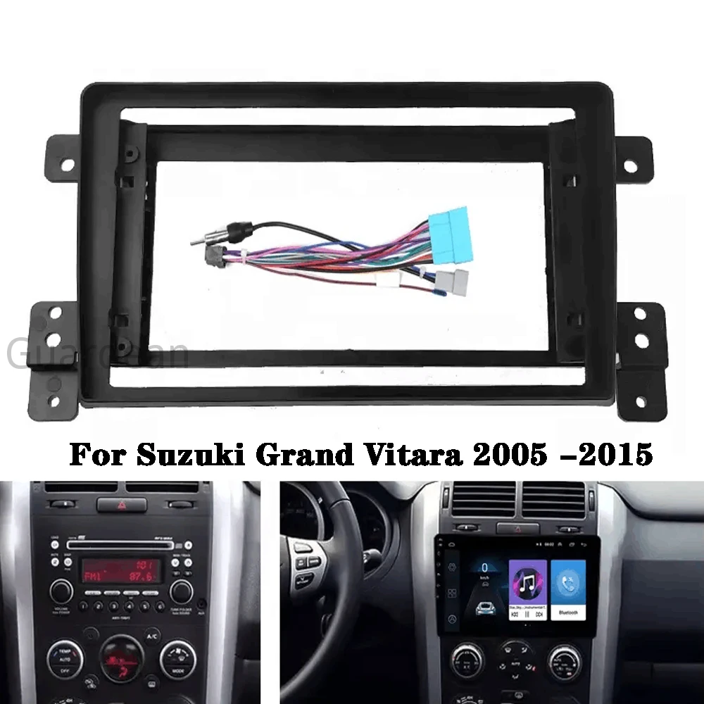 For Suzuki Grand Vitara 2005 -2015 9 Inch Car Radio Android MP5 Player Casing Frame Fascia Stereo Dash 2 Din Head Unit Panel Kit