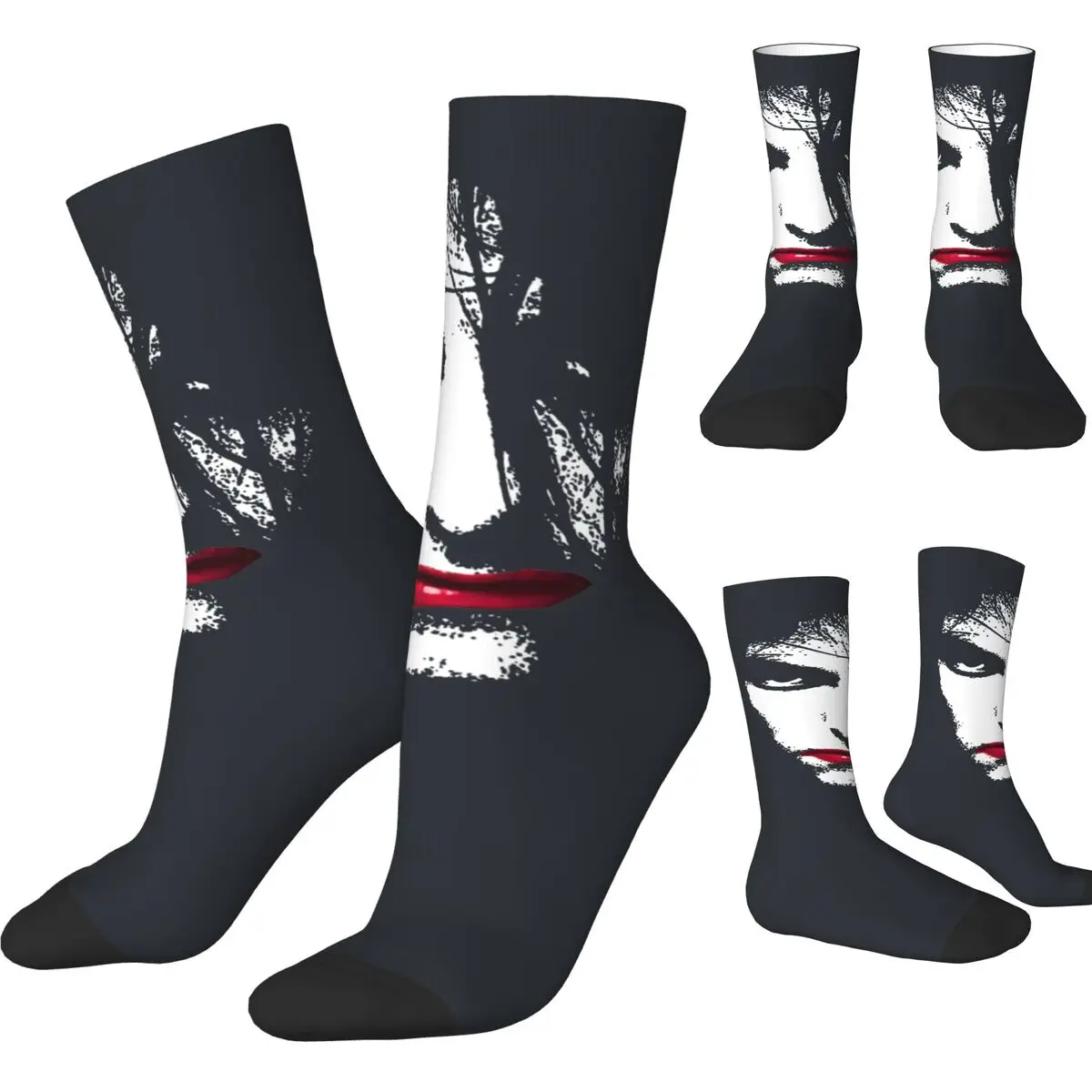 Adults Men Socks The Cures Robert Smith Stockings Winter Casual Quality Socks Printed Running Anti-Slip Socks