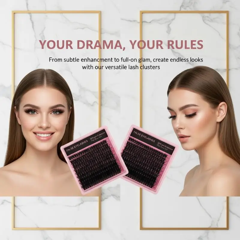 10Row 140 Clusters Fluffy Thick Lashes Clusters 8-16mm Mix Wispy Individual Lashes Extensions Cluster DIY Makeup False Eyelashes