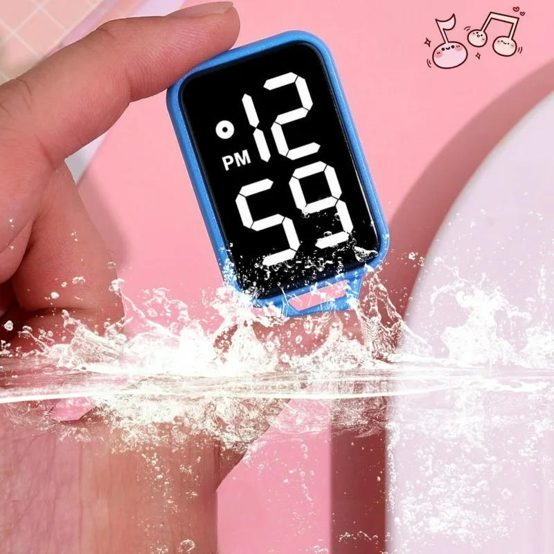 New LED Pocket Watch Digital Display Keychain Student Backpacks Keys Pendant Timepiece Present Electronic Clock Gift Decoration