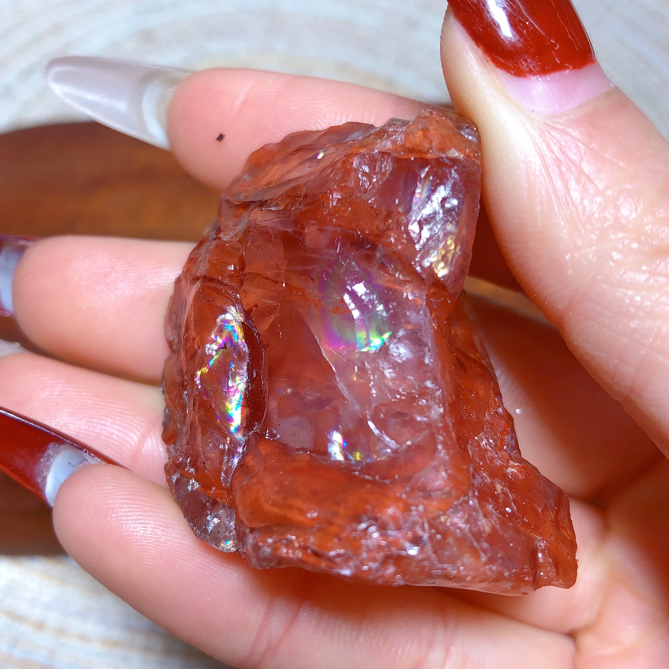 

Natural Crystals Fire Quartz Raw Stone Specimen Colorful Rainbow Flashy Gemstone Home Decorations Mineral Energy Gift