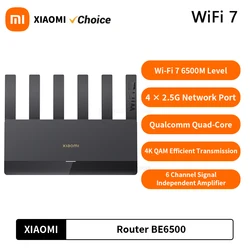 Xiaomi-BE6500ルーター、クアッドコア、wifi7、6500mbps、2.5gイーサネットポート、デュアル周波数、2.4 ghz、5ghz、6つの独立した信号増幅器メッシュ