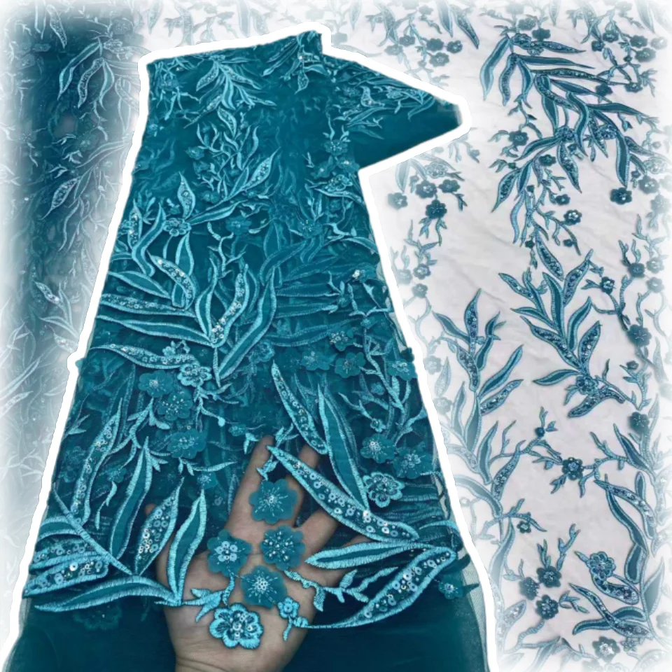 

Роскошная розовая ткань высокого качества с французским тюлем и блестками, африканская кружевная ткань, 5 ярдов для нигерийского свадебного платья SZ1598