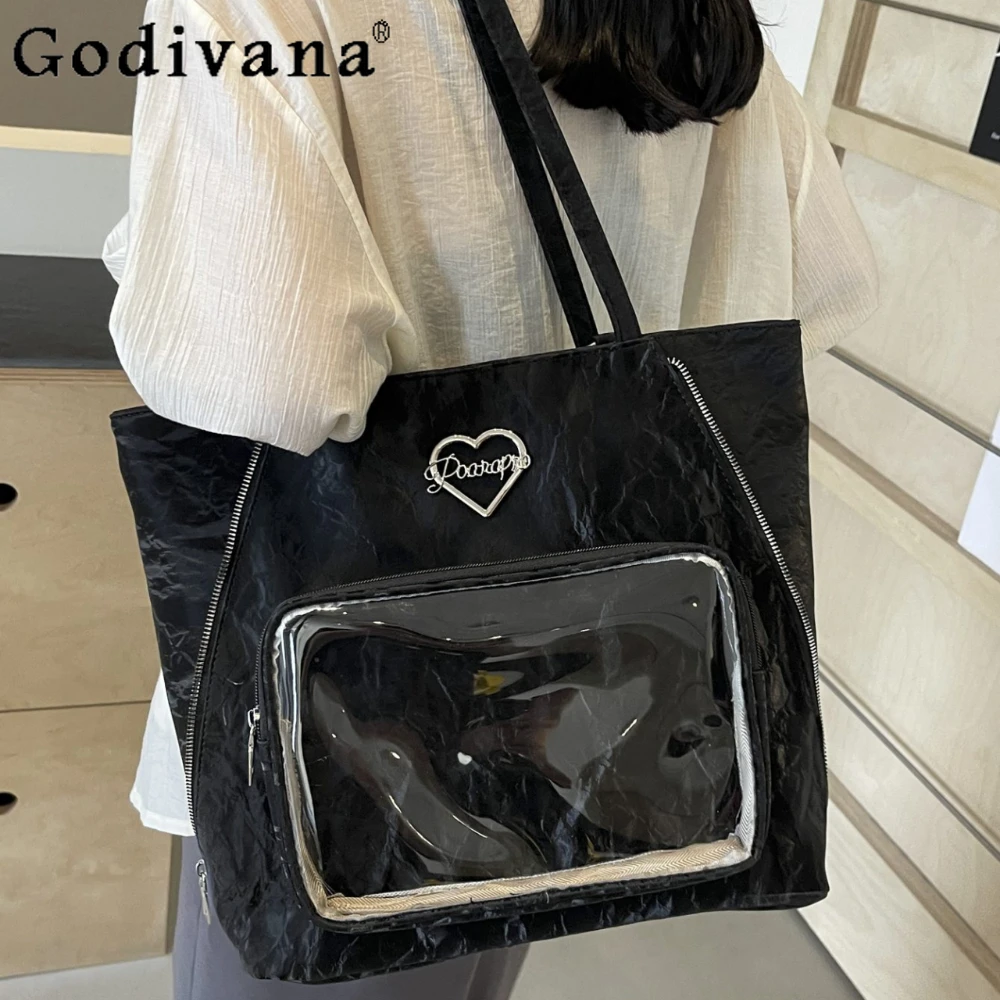 

Sweet Cute Large Capacity Commute Shoulder Women's Bag Women's Tote Handbag Transparent Itabag Bolso