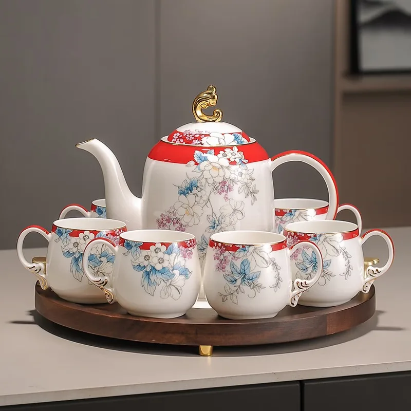 high temperature teapot, teacup set, opening housewarming gifts, wedding gifts, light luxury gift box