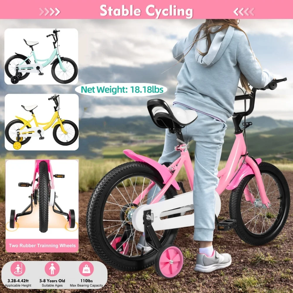 16 inch Kids Bike Children Girls Boys Bicycle Cycling with Removable Stabilisers