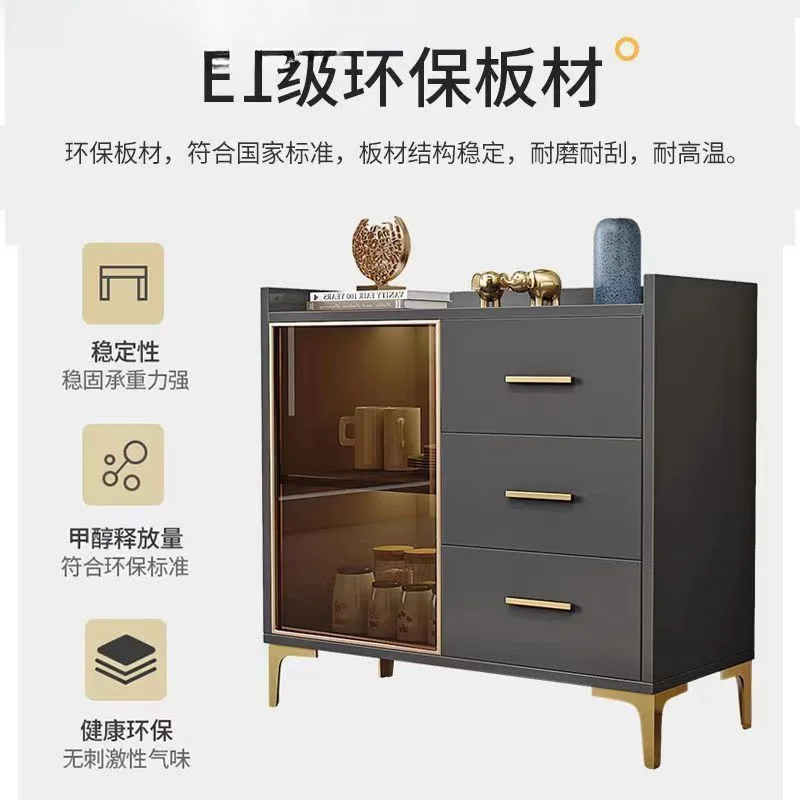 

Side cabinet Modern simple wall cupboard Storage cabinet Living room Light luxury locker Microwave oven