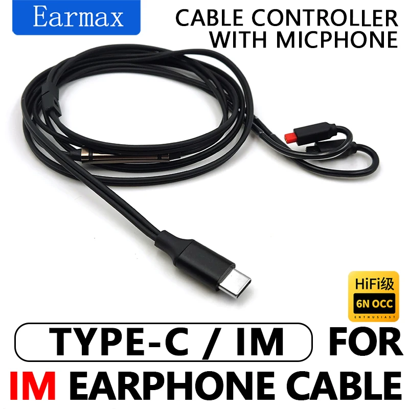 Para áudio técnica ATH-IM01 02 03 04 im50 70 fones de ouvido hifi substituíveis typec para im cabo de cobre de cristal único de alta pureza