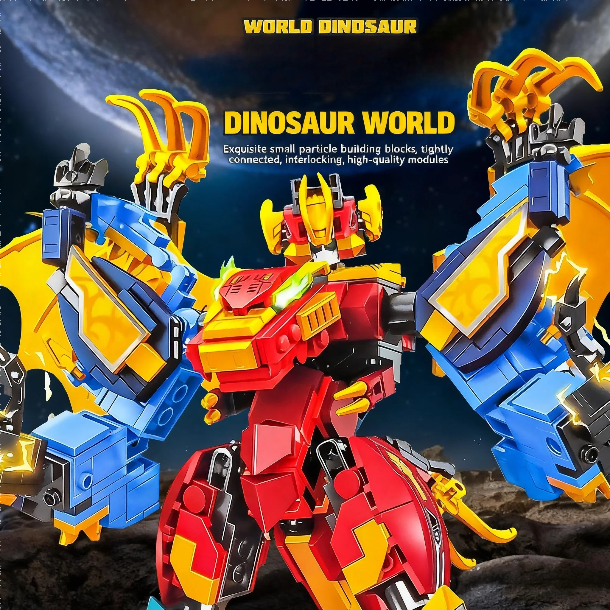 4-in-1-Dinosaurier-Transformator-Bausteine – T-Rex-Roboter Jurassic Mech-Modellbausatz, STEM-Spielzeug, Geschenk für Jungen im Alter von 6–8, 10–12 Jahren