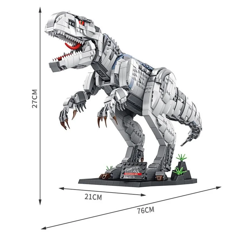 2107PCS Jurassic Park Dinosaur series Tyrannosaurus Rex Burst Dragon collection of toys for boys and children building blocks