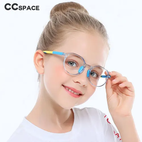 49529 Gafas de ordenador de moda redondas para estudiantes con monturas ópticas TR90 antiazules para niños