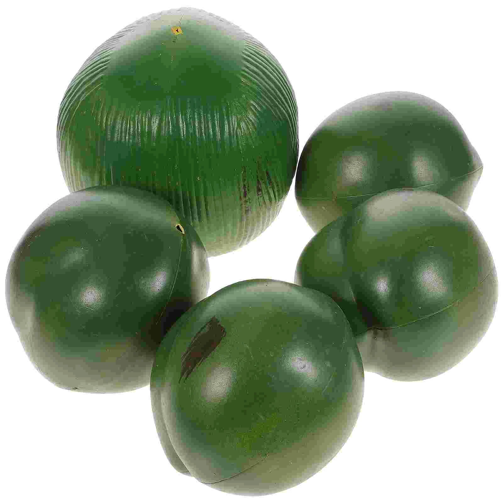 5 Pcs Fruit Artificial Coconut Fake Coconuts Hanging Pendants Food Green Simulation