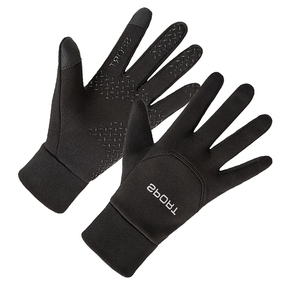 Guantes de pantalla táctil cálidos para motocicleta a prueba de agua ciclismo al aire libre bicicleta de dedo completo