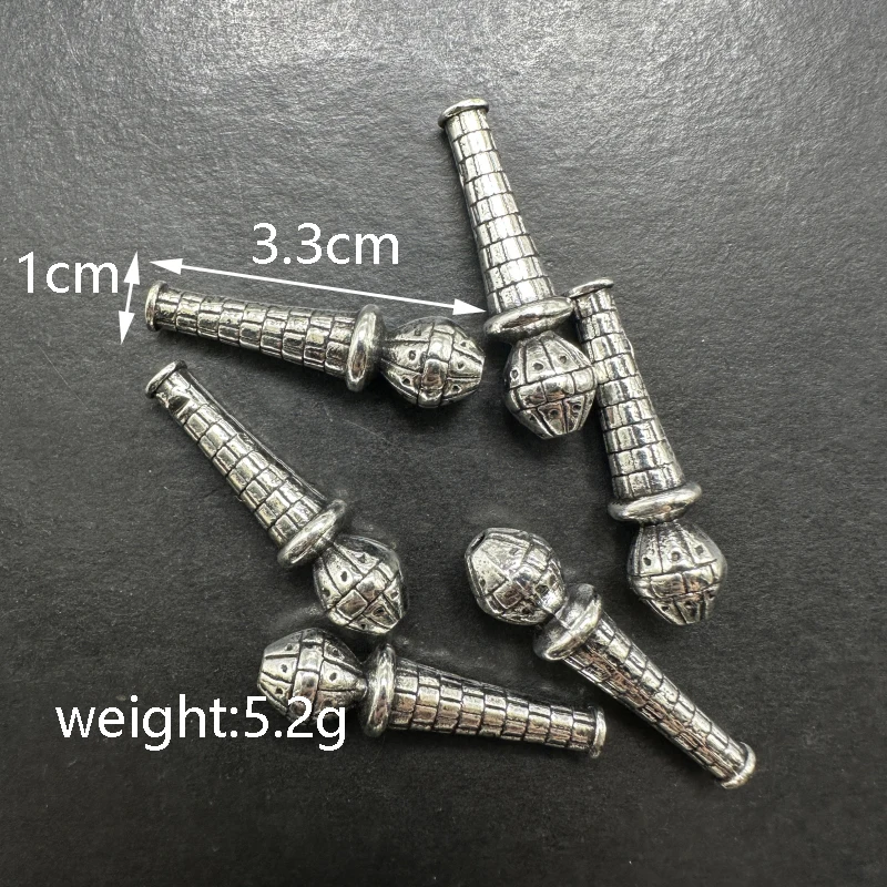 10pcs 5 Styles Tibetan Silver Gourd Connector Carving Various Patterned Prayer Beads Accessories Wholesale Craft