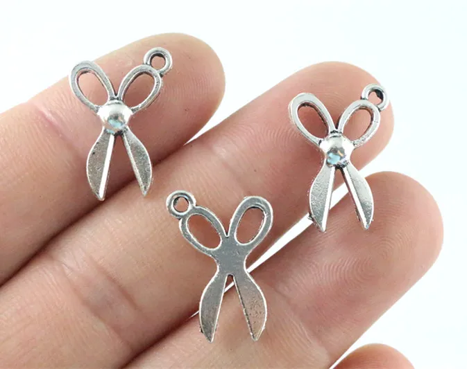 22x12mm 20pcs/lot Antique Silver Plated Scissors Style Handmade Charms Pendant:DIY for bracelet necklace-P4-48