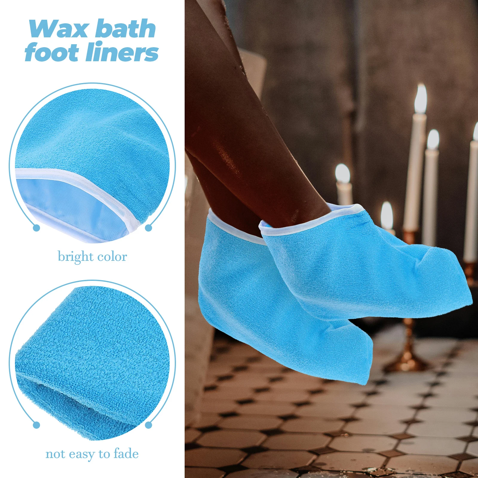 

1Pair Wax Spa Booties Reusable Paraffin Foot Covers Comfortable Foot Liners for Hydrating Universal Fit