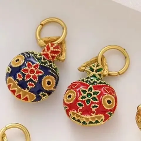 

Sand Gold Blue Enamel Wealth Star Swallowing Beast Pendant Set DIY Bracelet Necklace Three Piece Small Accessory