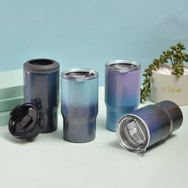 

Stainless Steel Double-layer Coffee Cup Spray Plastic Vacuum Double-cover Ice Cream Cup Business Office Car Cup Printed Logo