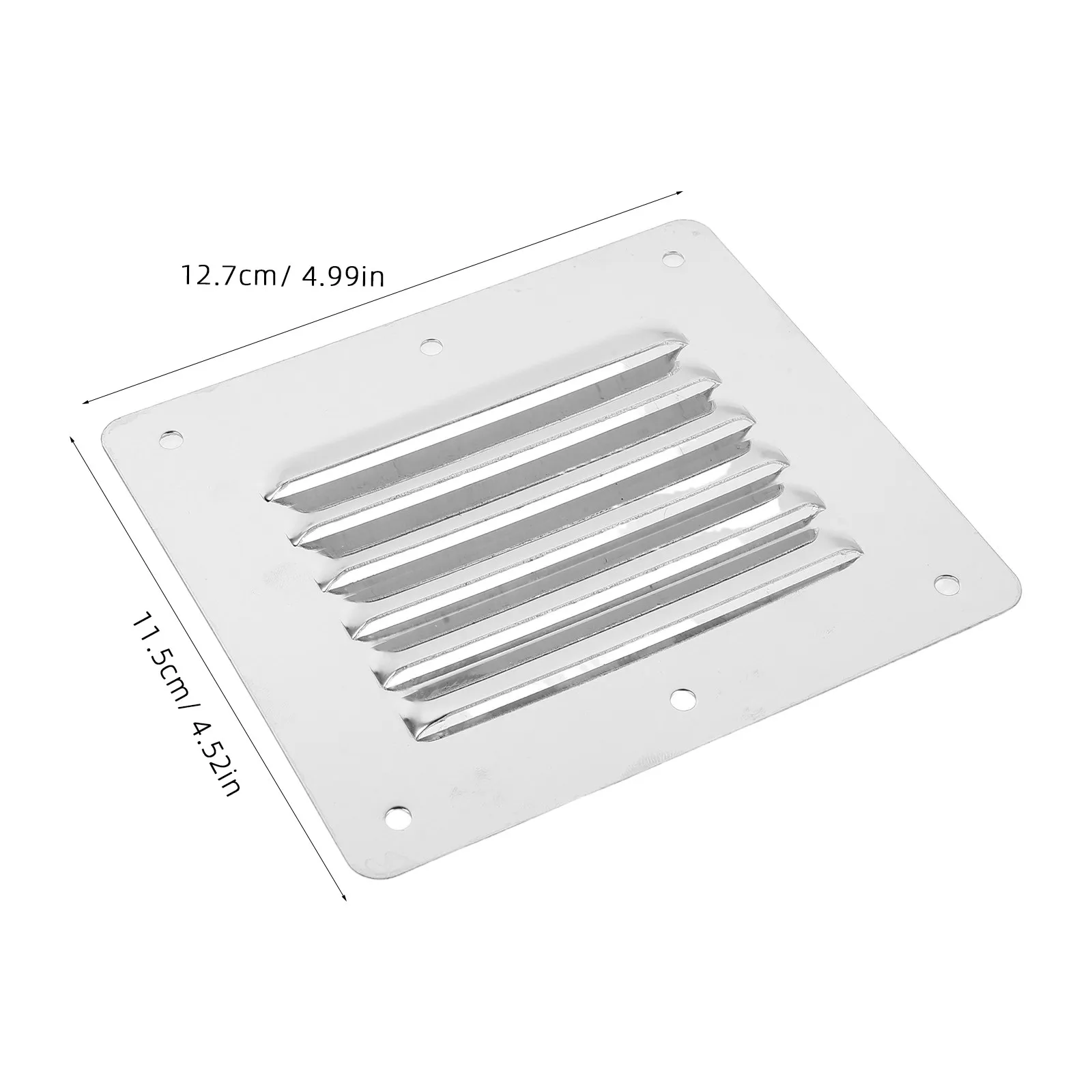 2Pcs Stainless Steel Yacht Louvered Vent Rectangle 5x4.5 Inches Marine Ventilation Grill Cover Panel Boat Rv Caravan Air Outlet