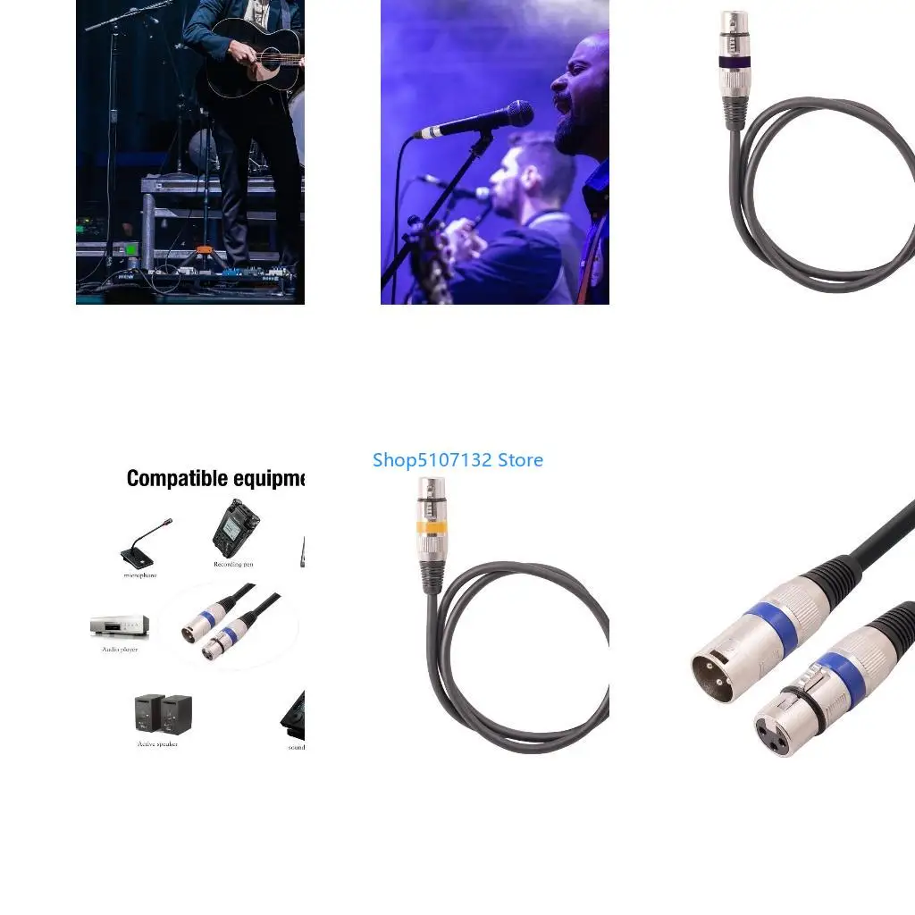 87HD 5pcs Professional XLR Male to Female Microphone Cable 3Pin XLR Microphone Cable for DMX-Stage Light Turn around