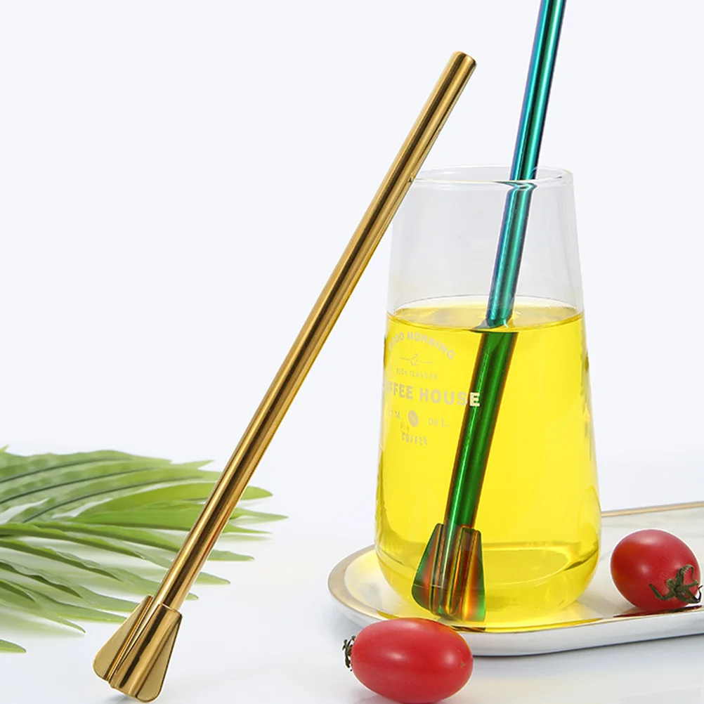 

7Pcs Stainless Steel Straws Reusable Cocktail Stirrer for Beverages Picnics Hiking Trips Office Use Various Colors