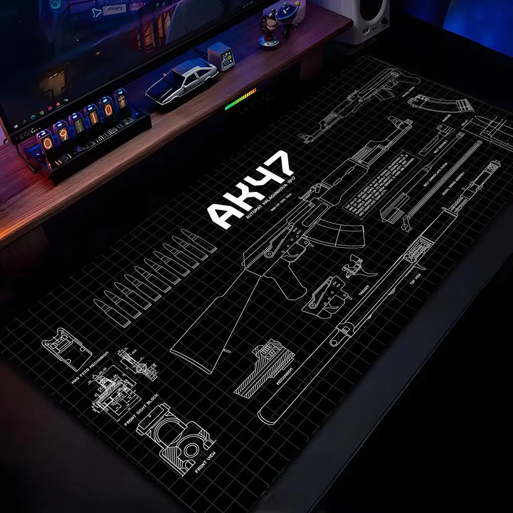 

Оборудование для огнестрельного оружия Пистолет Коврик для мыши Коврик для мыши HD Печать Компьютерные геймеры Запирающийся край Нескользящий коврик для мыши XXL90x40 см Клавиатура ПК Des