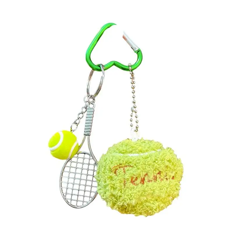 Kreativer Baseball-Tennis-Anhänger Schlüsselanhänger Taschen- und Auto-Charms Baseball-Herz Y2k Schlüsselring Sport-Spieler Rucksack-Hängeanhänger – Detail 6