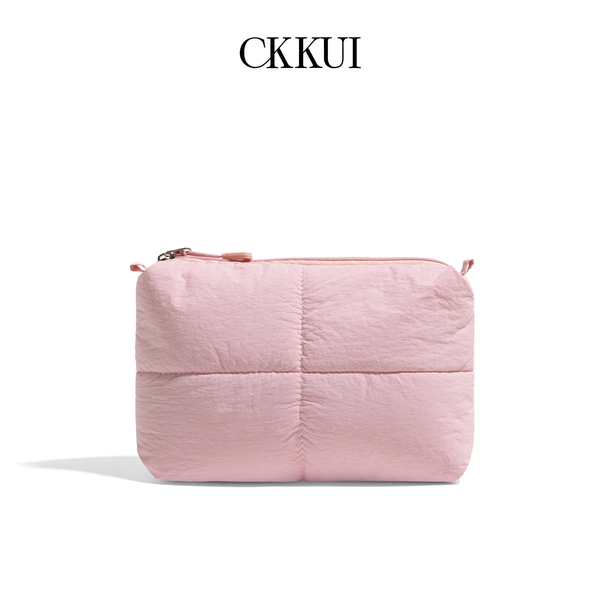 ckkui-女性用ミニパッド入りコットンメイクアップバッグ、ナイロン製キュートピンク、ポータブルトラベル、グルーミング、メイクアップジッパーバッグ