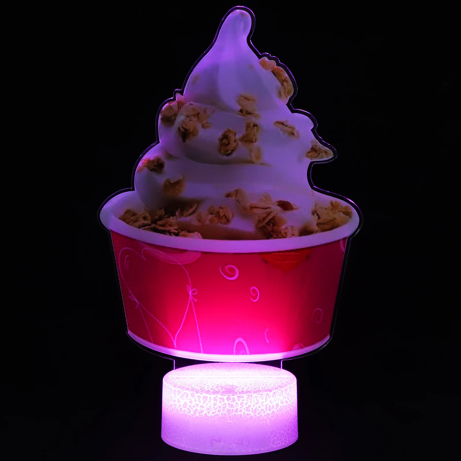 

3D LED Ice Cream Sign Decorations Night Lamp for Bedroom Party Neon Kawaii Ice Cream Light Up Sign Room Girl Decor