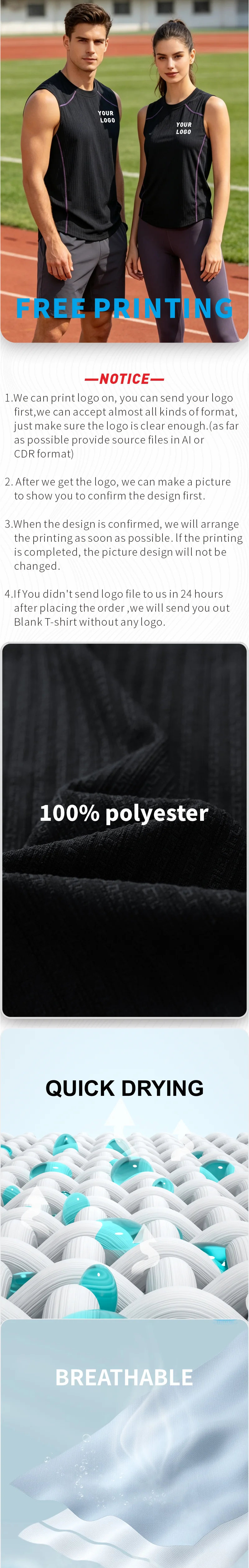 Maßgeschneiderte Weste mit kostenlosem Logodruck, ärmelloses Laufshirt, Fitness-Singlet, Trägertop für Fitness, Bodybuilding, Muskelshirt – Detail 1