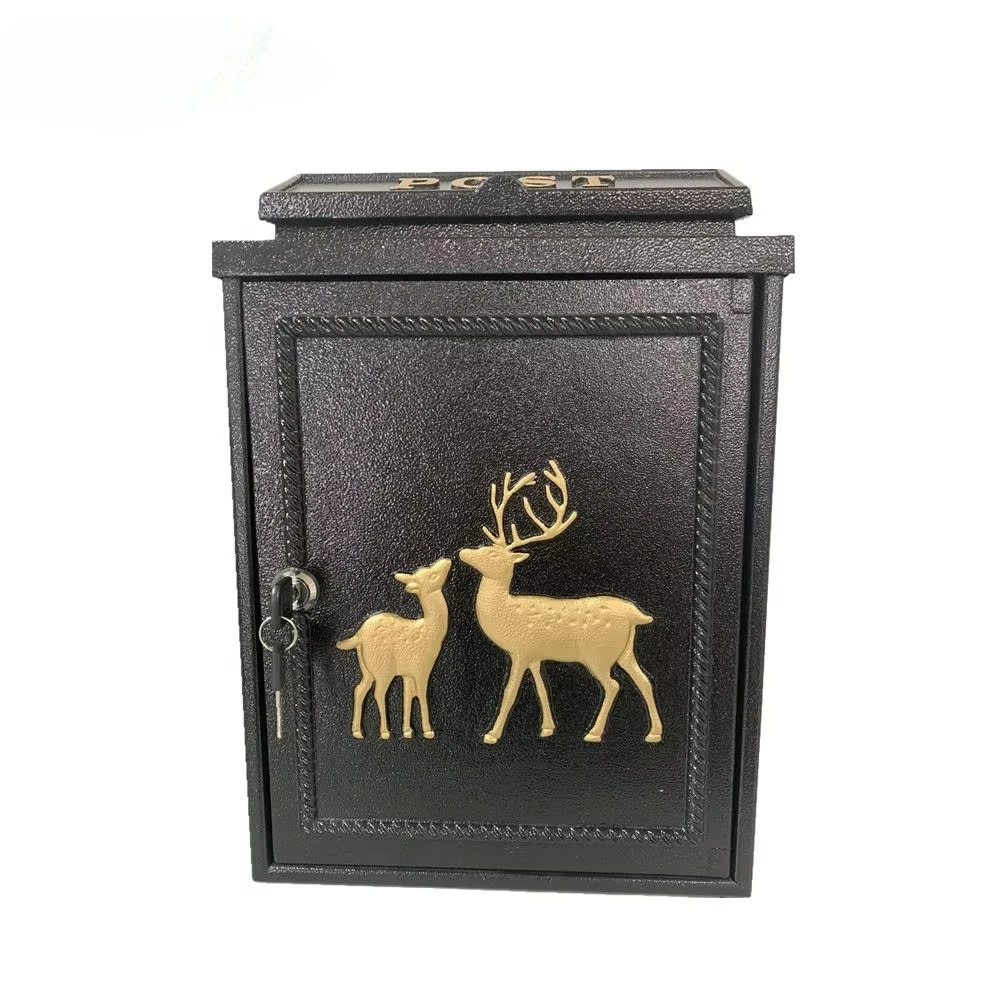 

Outdoor Deer Design Metal Mailbox Wall Mounted Post Letter Box