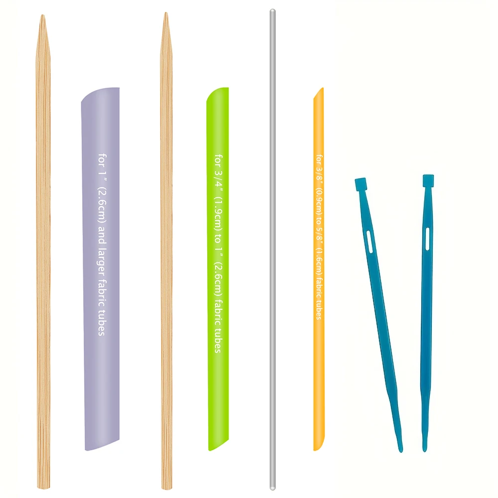 8 PCS/Set Quick Turn Fabric Set Assorted Sizes Tube Turner 2 pc Thang Tools For Sewing DIY Threaders Bags Bow Tie Upturn Tool