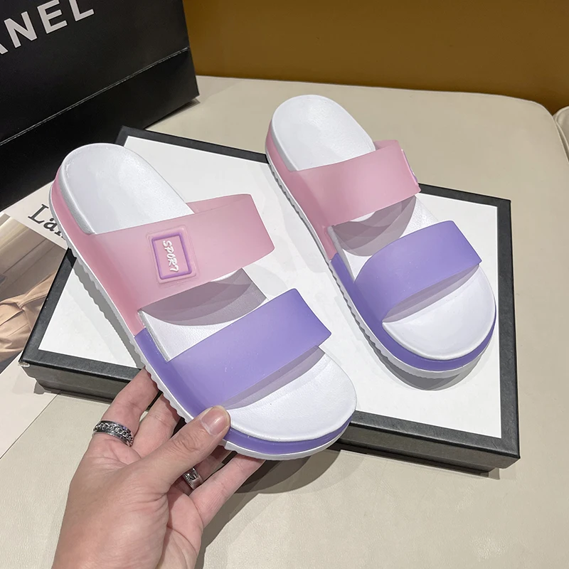 Slippers for Women to Wear Outside 2025 New Summer Non-Slip Thick-Soled Women's Home Bathing Seaside Beach Sandals