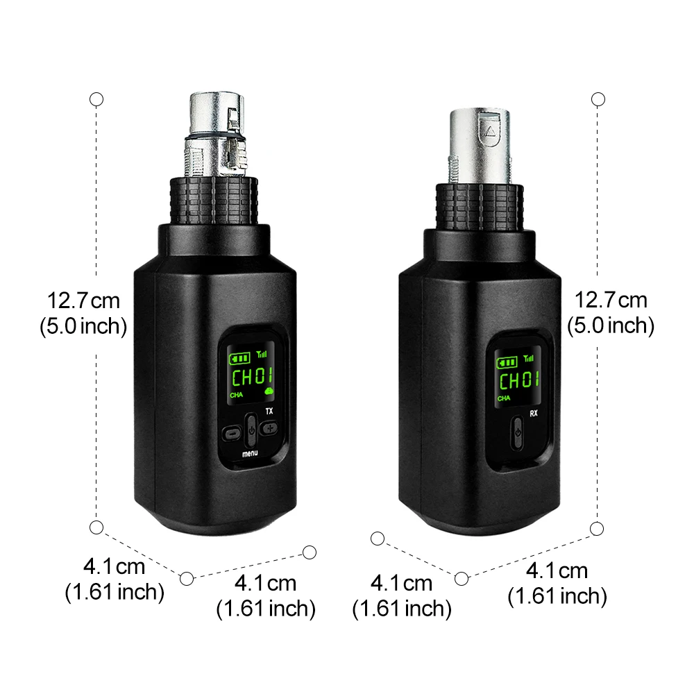 Wireless Microphone Converter 2.4GHz XLR Transmitter and Receiver System for Dynamic Wired Microphone