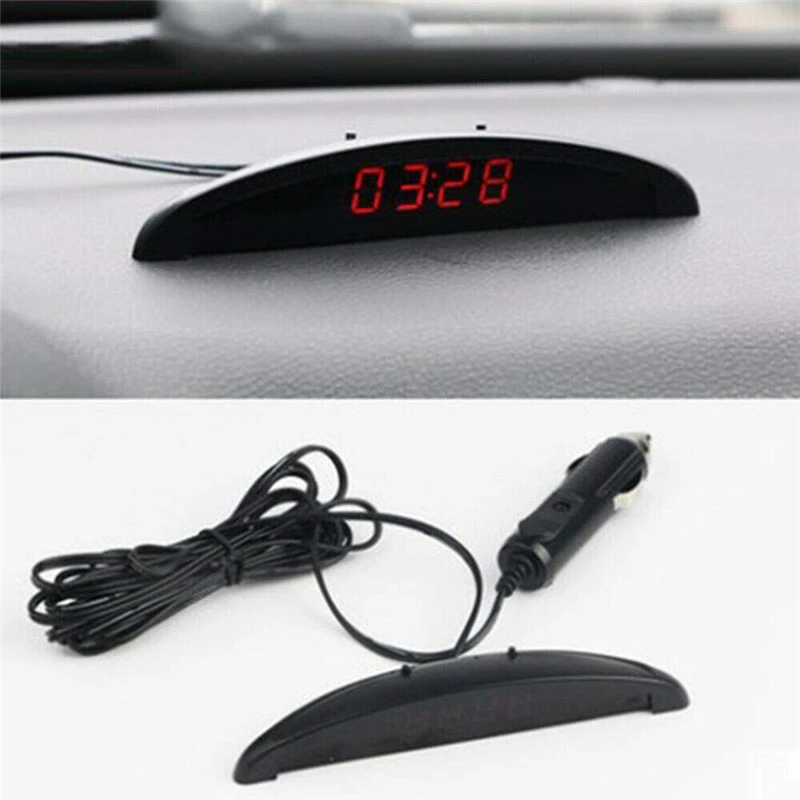 

LED Car Clock 24-Hour Thermometer Car Inside Outside Temperature Meter Digital Battery Voltage Monitor DC 8~28V Voltmeter