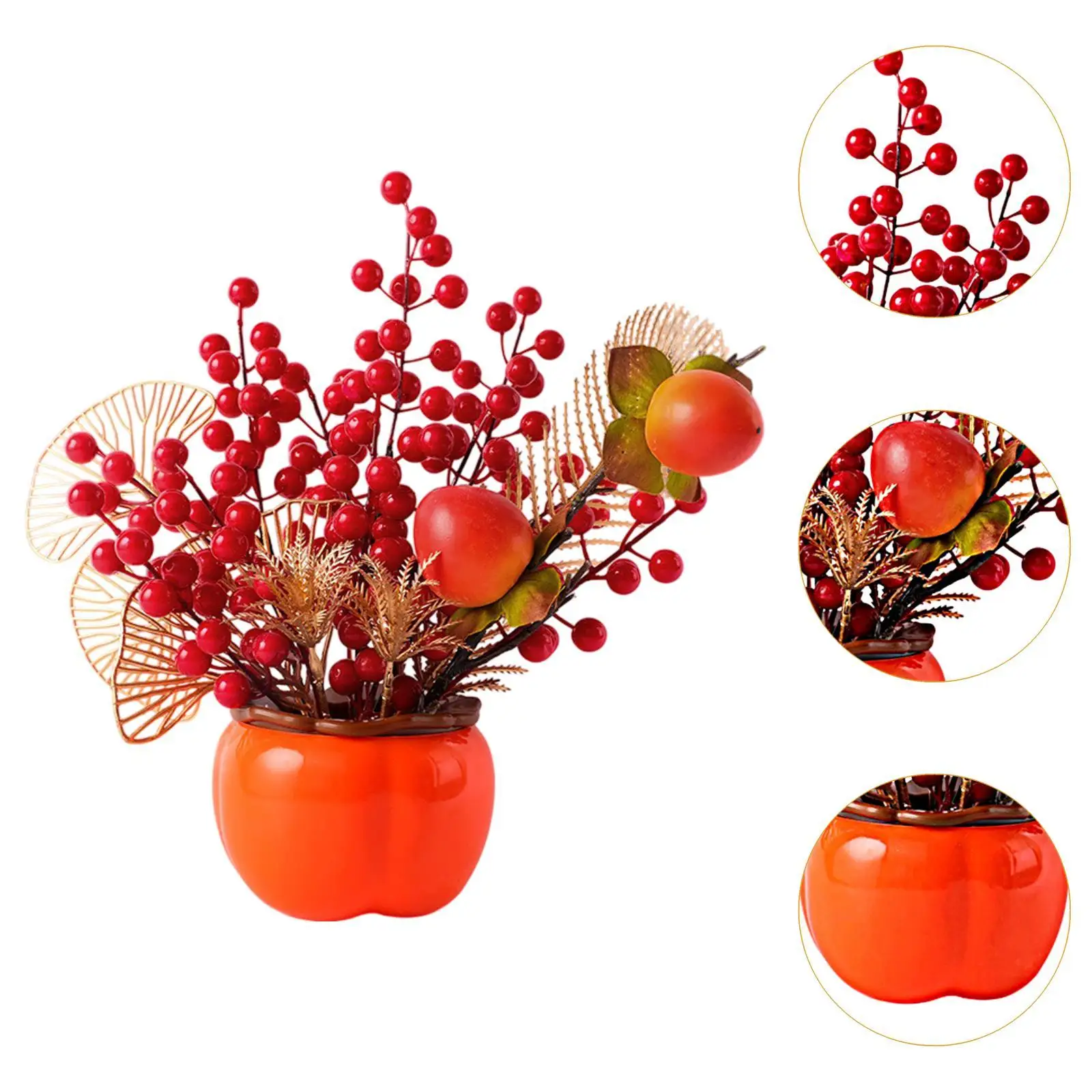 Chinese Lunar New Year Decoration Fake Flower Bucket for Wedding Holiday