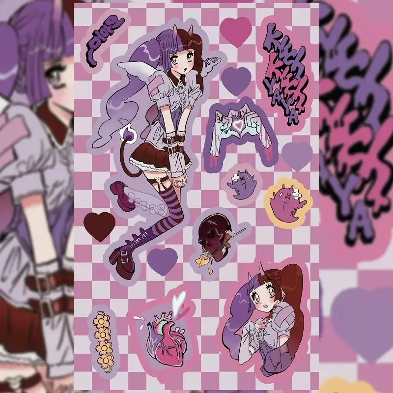 Korean Domi Character Sticker Book Inner Page Stickers Cartoon Sweet Cool Girl Hand Account Diary Diy Decorative Stickers