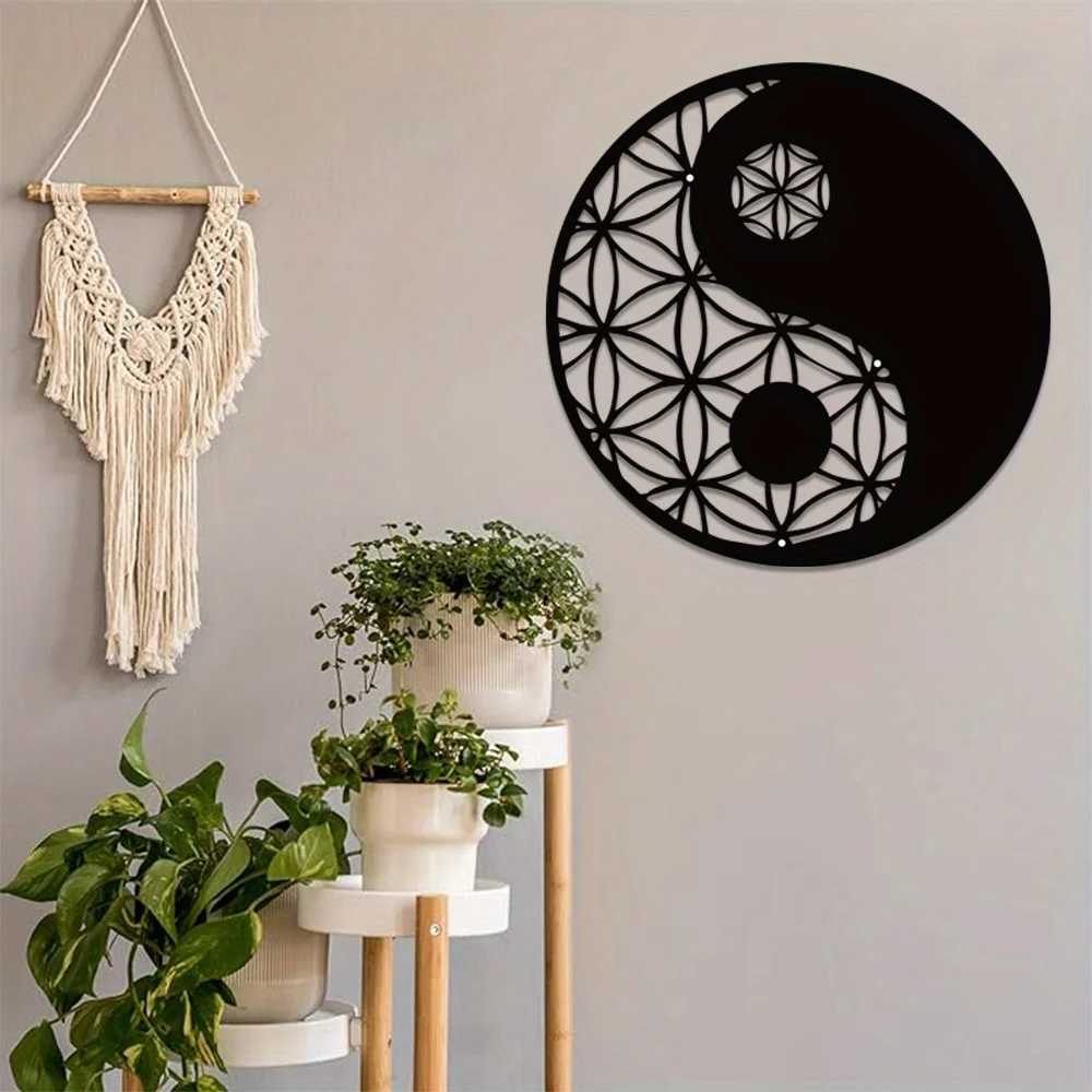 Black Art Metal for Wall Decor sweet home Decor Metal Yin Yang Decor Metal Sacred  Art, Zen Decor, gothic statues for Dec