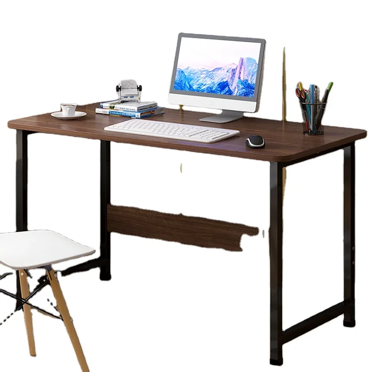 !@Modern Style Office Furniture Desk Simple Desktop Computer Desk with Composite Steel Frame & Wooden