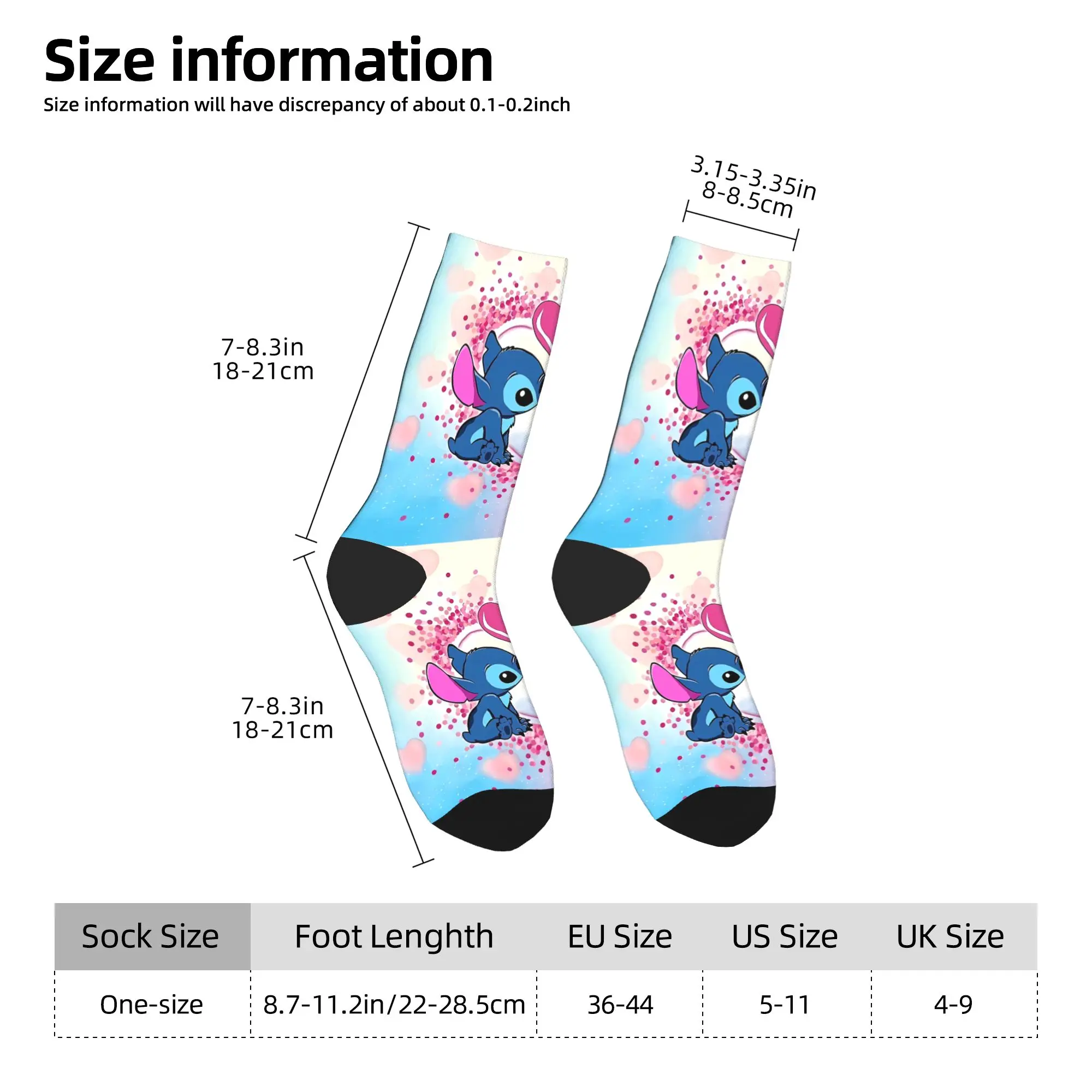 Stitch Stockings Couple  Socks Soft Breathable Elegant Socks Autumn Running Sports Non Skid Graphic Socks Gift