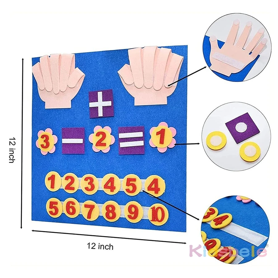لعبة الرياضيات مونتيسوري للأطفال الصغار - عصي العد والأرقام والرموز، لوحة تعلم الرياضيات المبكرة