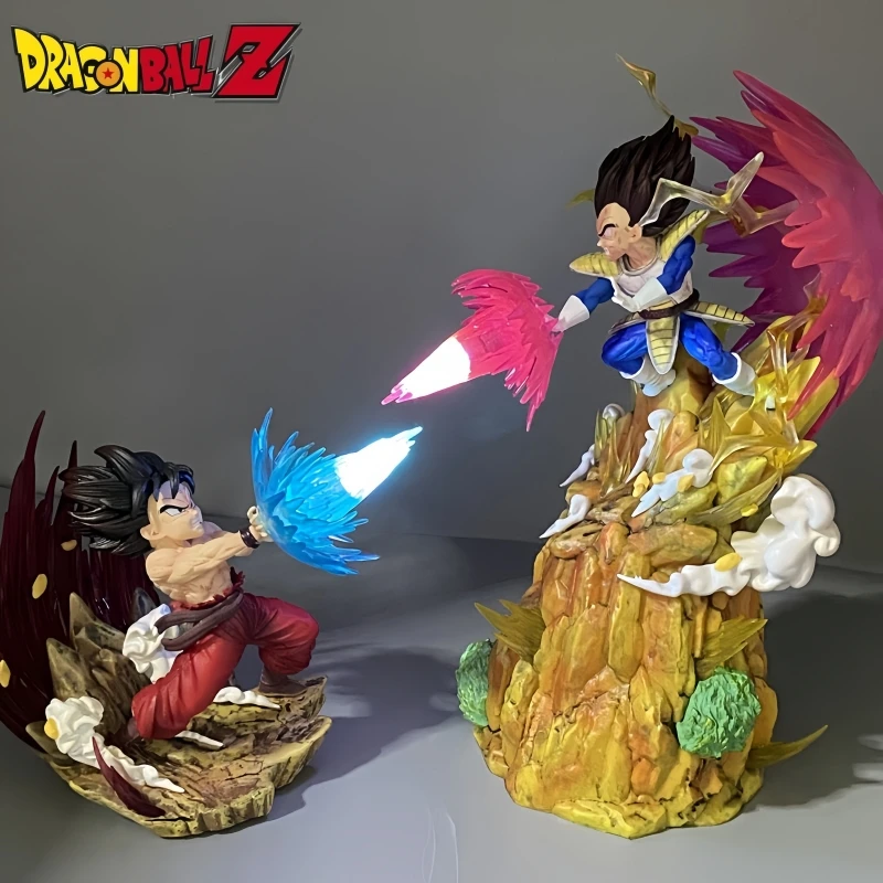 

25cm Dragon Ball Z Figures Son Goku Vs Vegeta Figures Kaiouken Kakarotto Anime Figures Kamehameha Figurine Statue Model Gift Toy