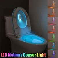 LED Toilet Motion Sensor Light 2in1 RGB Night Light Rechargeable 8 Light Modes Waterproof Lamp for Toilet Corridor Step Lighting