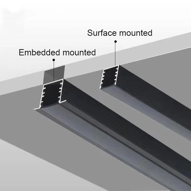 Underground LED Aluminum Profile 1M Embedded Buried Linear Light Surface Mounted Ceiling Corner Luminous Bar Strip Lighting