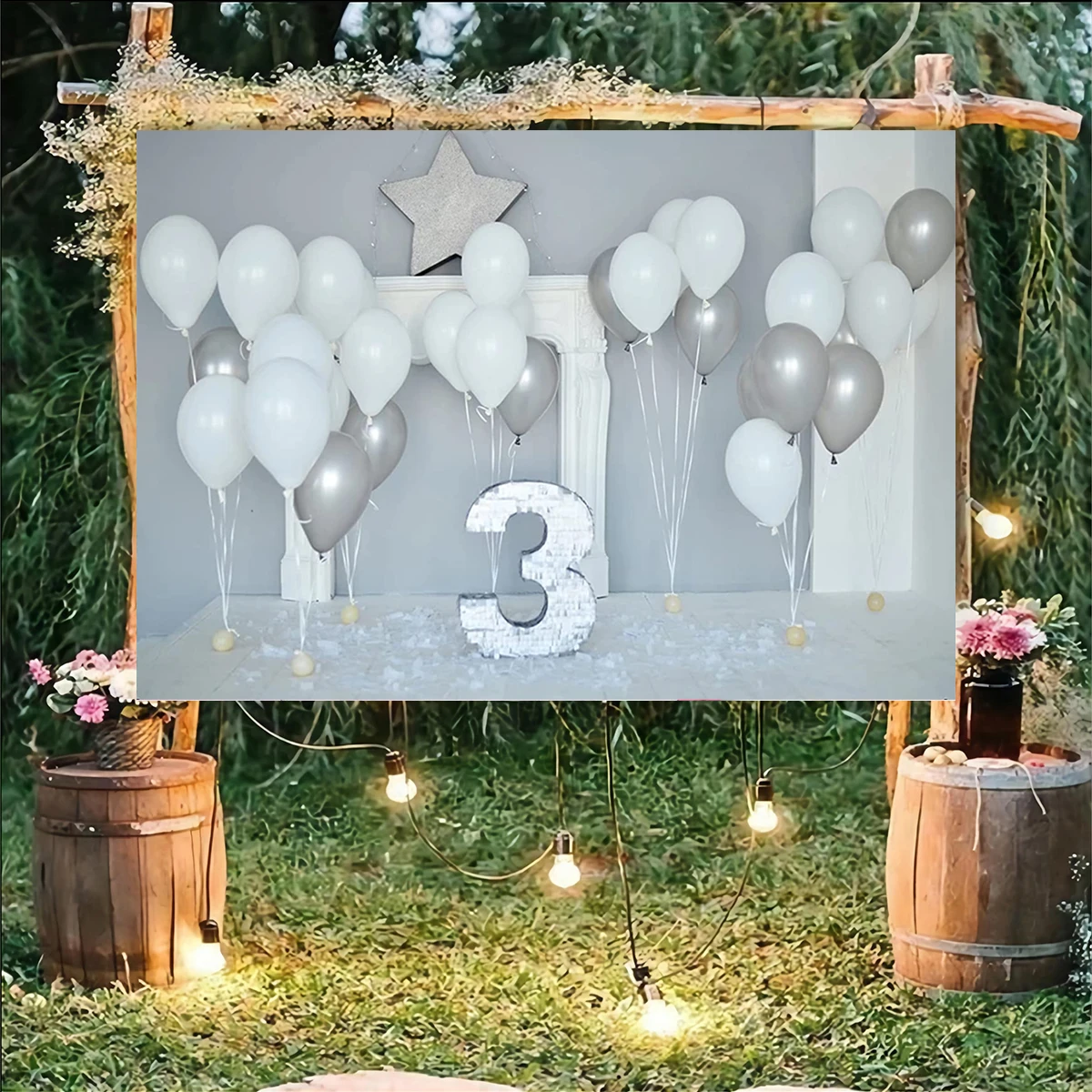 Lollipop Present Flag Pets Backdrop Girls Kids Party Background Happy 3th Birthday Baby Shower Family Table Decorations