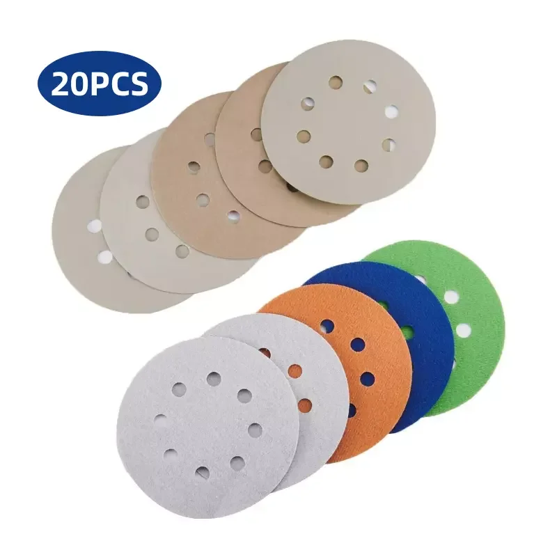 

20Pcs Wet Dry 5'' Sanding Discs with 8-Hole Hook Loop 3000 4000 5000 7000 10000 Grit Abrasive Tools