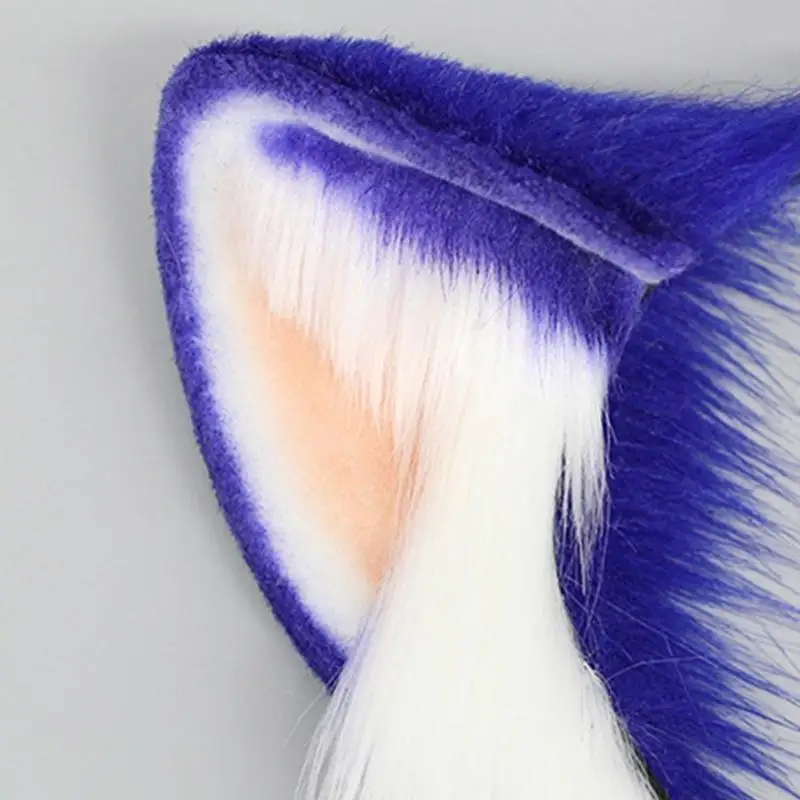 195E Artificial Furry Ear Hairband Cosplay Anime Headband Women Stage Shows Hairhoop