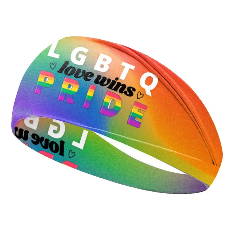 

New Hair Accessories Rainbow Headband Headwraps Yoga Sweat Wicking Headband Gym Elastic Wide Head Band Indoor